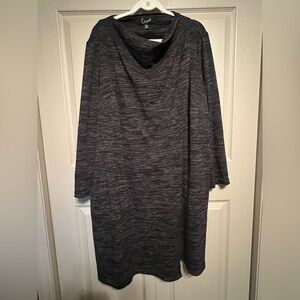Connected Apparel Gray Cowl Neck Long Sleeve Sweater Dress